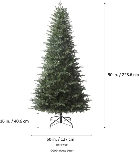 Vista 5 de Haute Decor Árbol de Navidad de abeto Queensbury de 7.5 pies de alto No flocado