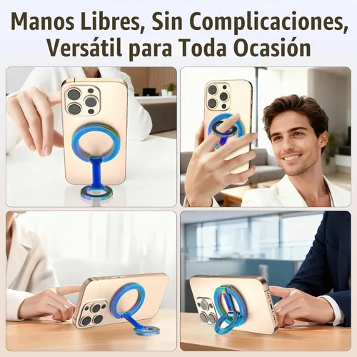 Vista 4 de Anillo magnético para teléfono MagSafe compatible con iPhone Samsung