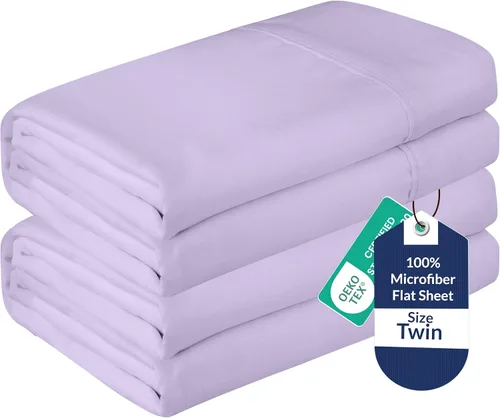 Vista 21 de Royale Linens Juego de 6 sábanas encimeras a granel, sábanas superiores, microfibra suave de 1800, resistente a las arrugas y a las manchas