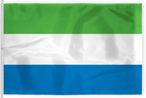 Vista 10 de AGAS - Bandera para automóvil de Sierra Leona de 10.5 x 15 pulgadas, impresa de doble cara en tela de poliéster súper punto, doble costura, plástico