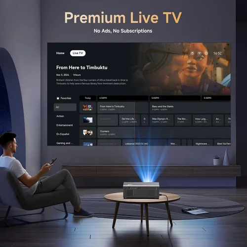 Vista 8 de 4K Projector with Built-in Apps, 1500ANSI Auto Focus&6D Keystone Dolby Audio Kogata Smart Projector with WiFi 6 Bluetooth Outdoor Movie Proyector