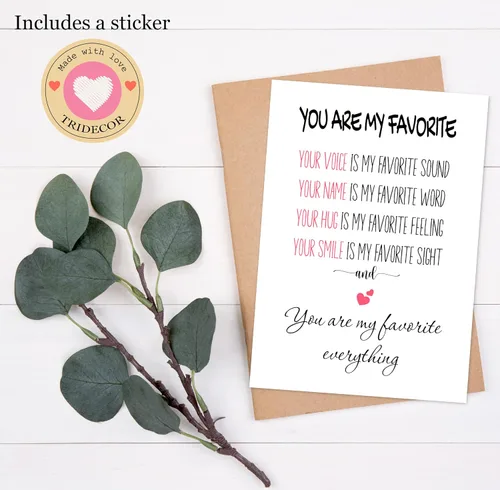 Vista 3 de Tarjeta de San Valentín para él, ella, tarjeta de felicitación romántica para marido, esposa, novio, novia, tarjeta de aniversario plegada de 5 x 7