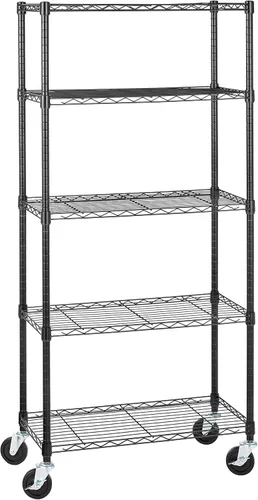 Vista 11 de Amazon Basics Estante organizador ajustable de alambre de acero resistente con 3 estantes para cocina, garaje, 23.2 pulgadas de largo x 13.4