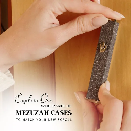 Vista 7 de SURI Pergamino de mezuzah Kosher para puerta, 3 pulgadas manuscrito Klaf por Certified Sofer Stam, fabricado en Israel, se adapta a funda de mezuzá