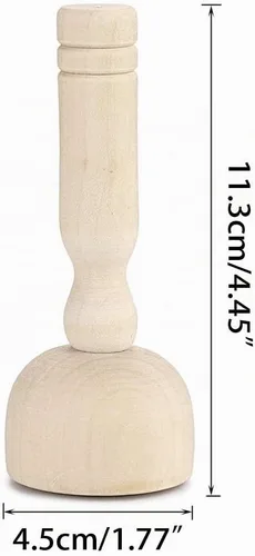 Vista 2 de OwnMy Juego de sellos de arcilla de madera, sellos de mango de masa de juego de madera, herramientas de cerámica con mango de madera, juego de 4
