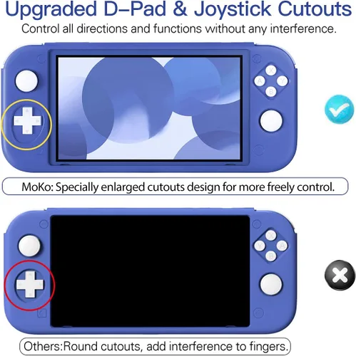 Vista 3 de MoKo Funda protectora para Switch Lite, funda de silicona, antiarañazos, absorción de golpes, antideslizante, color azul