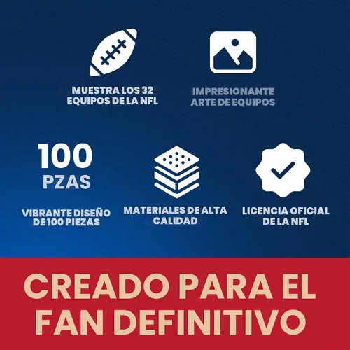 Vista 4 de NFL Mascots - Rompecabezas de 100 piezas para niños, producto oficial de la NFL, 14 x 19 pulgadas