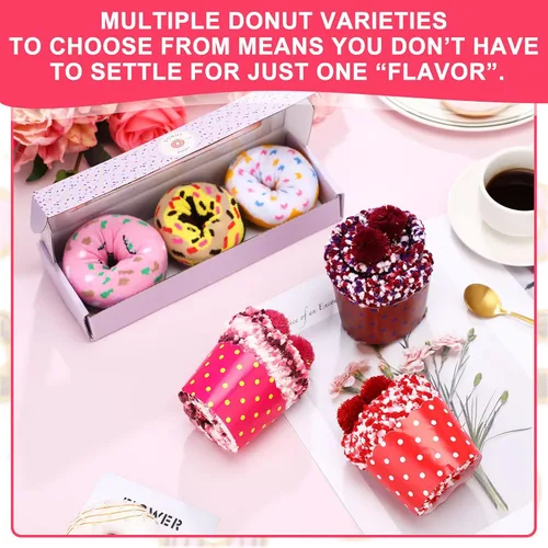 Vista 3 de 6 Pairs Women's Donut Socks Cute Macaron Pickle Socks Gift Box Funny Novelty Donut Socks Winter Gifts for Girls, 6 Styles