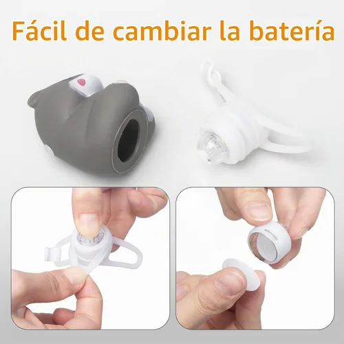 Vista 5 de wonuu Campana de bicicleta de pato con luz y casco, linda bocina de bicicleta de hámster, decoración de salpicadero, campanas de motocicleta