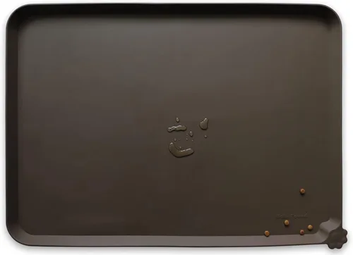 Vista 26 de Hoki Found - Bandeja de silicona para comederos de perros y gatos, tapetes impermeables para comida y agua, color caramelo