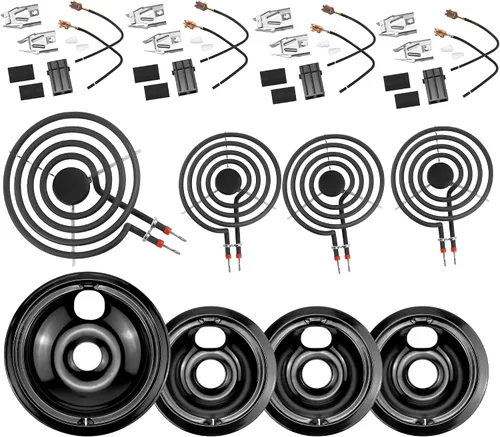Vista 11 de Bandejas de goteo Silver Burner 316048414 (6 pulgadas) 316048413 (8 pulgadas) quemadores de estufa eléctrica MP15YA (6 pulgadas) MP21YA (8 pulgadas)
