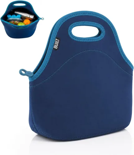 Vista 12 de BUILT Gourmet Getaway Bolsa Tote de Almuerzo de Neopreno Suave Ligera, Aislada y Reutilizable, Talla Única, Negro