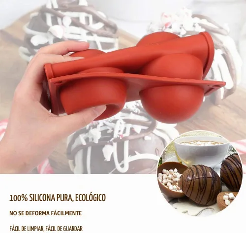 Vista 3 de BAKER DEPOT Molde de silicona para bomba de chocolate caliente, cúpula de mousse desierto de decoración de tartas, herramienta de decoración