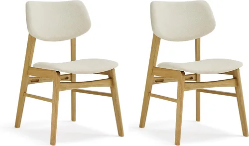 Vista 3 de KISLOT - Juego de 2 sillas de comedor de madera, sillas de cocina tapizadas, originales