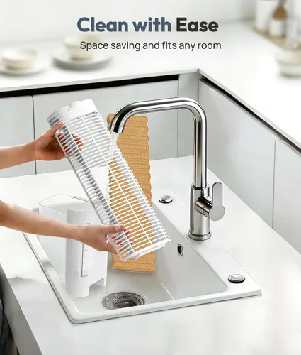 Vista 13 de Enfriador de aire evaporativo portátil, ventiladores de enfriamiento 3 en 1 que soplan aire frío con tanque de agua de 3 L, ventilador de torre