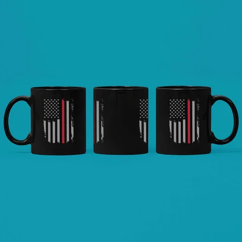 Vista 2 de Regalos patrióticos de bomberos con la bandera estadounidense para hombres y mujeres, regalos de primera respuesta para hombres, taza de café