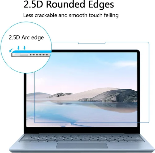 Vista 2 de Adeway Protector de pantalla de vidrio templado para Surface Laptop Go 2 de 12.4 pulgadas 2022, dureza 9H, resistente a arañazos, transparente HD