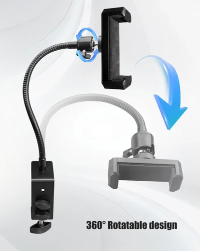 Vista 3 de Juego de soporte para tableta de cuello de cisne, soporte ajustable y flexible para teléfono para cama y escritorio, compatible con iPad Switch