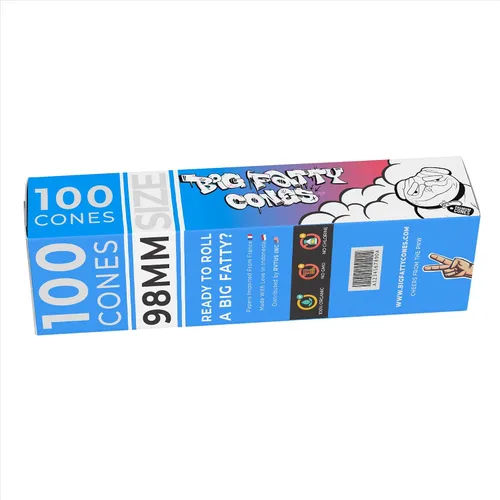 Vista 2 de Big Fatty Cones - Conos preenrollados Papel de liar blanco natural sin blanquear RVTUS (0.04 oz, 100)