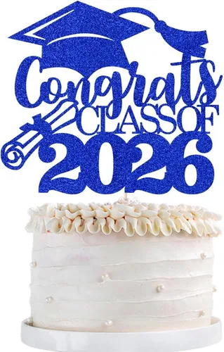 Vista 19 de Gold Class of 2025 - Decoración para tartas de graduación con purpurina para la clase de 2025, suministros de fiesta de graduación – Graduados