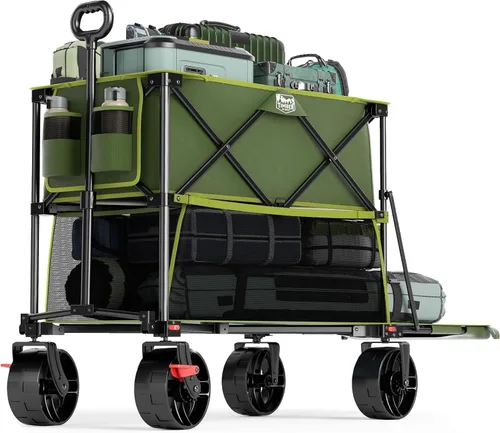 Vista 14 de TIMBER RIDGE Carro plegable de dos pisos de 400L con frenos, 54" extra Negro