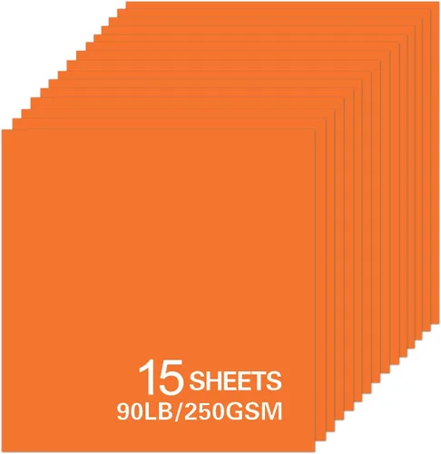 Vista 8 de 15 hojas de papel de cartulina negra, cartulina de 12 x 12 pulgadas para Cricut, papel de construcción grueso para hacer tarjetas, álbumes de Negro