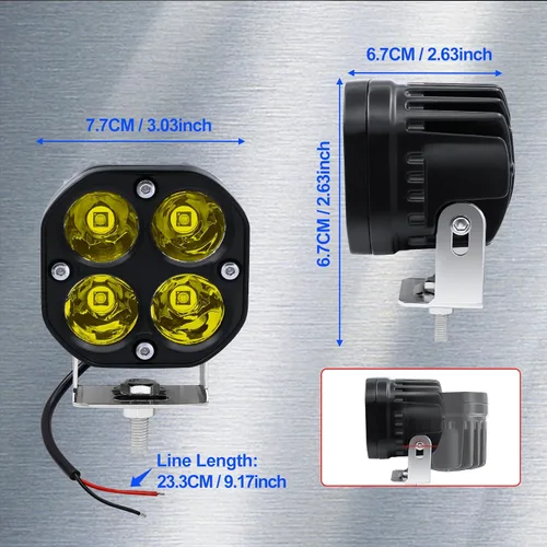 Vista 6 de Ourbest Luces puntuales, luces de cubo de conducción de 3 pulgadas para todoterreno (C, 3 pulgadas)