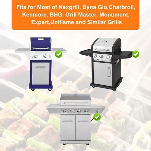 Vista 2 de Utheer - Bandeja de grasa ajustable con 10 revestimientos de aluminio para parrillas de 2/3/4 quemadores Fits Nexgrill, Charbroil, Cuisinart