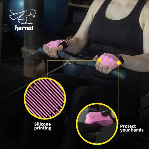 Vista 4 de Hornet Watersports Guantes de remo de color rosa claro para mujer, ideales para remo en interiores, esculpido, kayak, SUP, canoa, barco de dragón