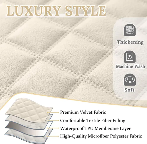 Vista 2 de HDCAXKJ Fundas de Sofá Seccional Reclinable de Terciopelo en Forma de L, Funda para Sofá Reclinable de Esquina con Consola Central, Lavable, Gruesa
