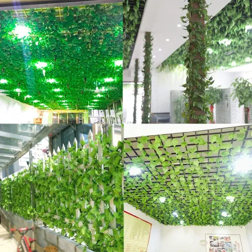 Vista 5 de Paquete de 12 guirnaldas de hiedra artificial de 86 pies, hojas de hiedra falsas, guirnaldas verdes colgantes para decoración estética