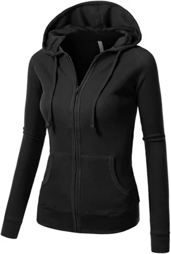 Vista 2 de Juniors Enorme Angel Wings Rhinestone Cremallera Térmica Sudadera Negro S-3XL