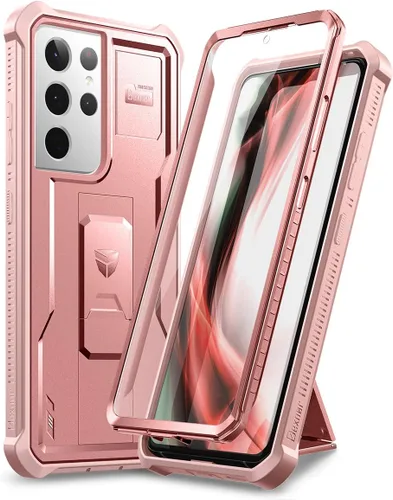Vista 11 de Dexnor Funda para Samsung Galaxy S21 Ultra, [Protector de pantalla y soporte integrados] Protección de grado militar resistente a prueba de golpes