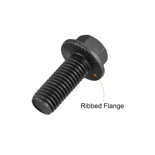 Vista 4 de uxcell Pernos de brida dentada hexagonal M14-0.079x1.378 in Tornillos de acero al carbono de grado 10.9 4pcs