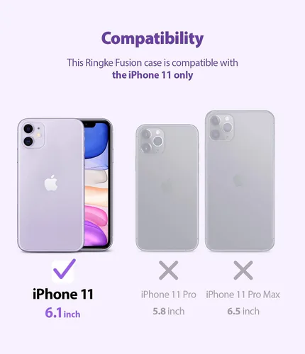 Vista 2 de Ringke Fusion para iPhone 11 Funda [Siempre Luce Elegante] Recubrimiento UV Resistente a Arañazos y Decoloración, Bolsillos de Aire a Prueba