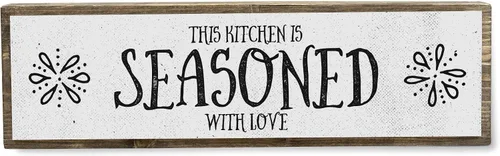 Vista 17 de Letreros de madera de cocina (medianos, madera y metal, bendiga la comida antes que nosotros, la familia a nuestro lado y el amor entre nosotros)
