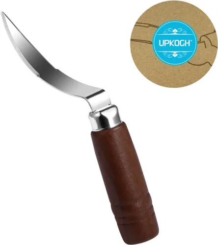 Vista 10 de UPKOCH - Removedor de carne de coco con mango de madera, rascador de acero inoxidable para cocina y hogar, 9.1 x 1.2 in, color marrón oscuro