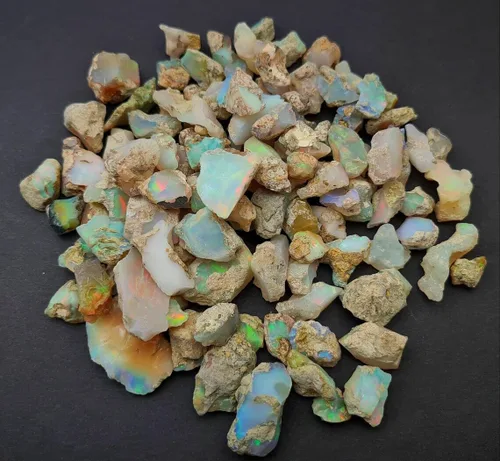 Vista 4 de Natural AAAA+ Ethiopian Opal Gemstone Lot for Wholesale Supplies, DIY & Jewelry Making, Multi Color Fire Play
