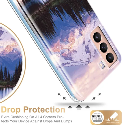 Vista 5 de ESDOT - Funda protectora para celular Samsung Galaxy S21, de grado militar, resiste caídas de 21 pies (probado), con diseños modernos, para niñas