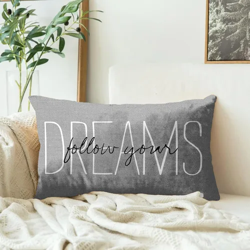 Vista 6 de Emvency Funda de almohada gris rústica con monograma, decoración del hogar, rectangular, tamaño Queen, 12 x 20 pulgadas, color gris rústico