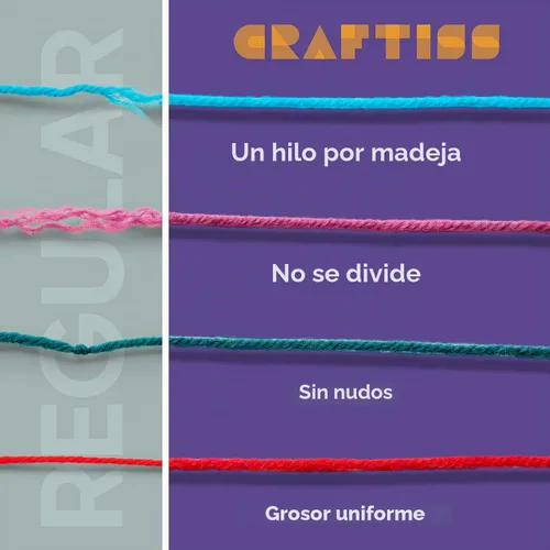 Vista 3 de CRAFTISS 16 de 20g/0.7Oz de hilo acrílico Mini Skeins - 640 metros de hilo suave para proyectos de crochet y tejer, kit de inicio a granel