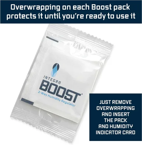 Vista 2 de Integra Boost - 55% de nivel de HR - Tamaño de 0.28 oz - Paquete de control de humedad bidireccional con tarjetas indicadoras de repuesto