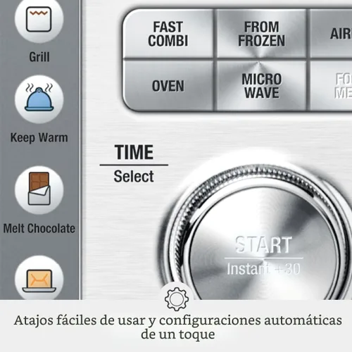 Vista 4 de Breville BMO870BSS Combi Wave 3 en 1: microondas, freidora de aire y horno de convección, de acero inoxidable cepillado 3 appliances in one device