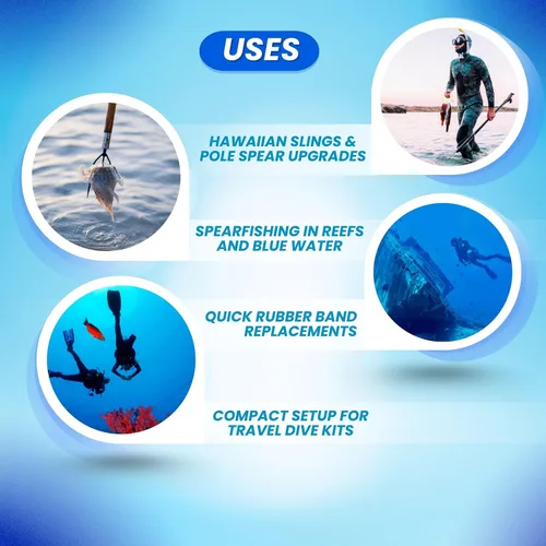 Vista 7 de Scuba Choice 3/8" Rubber Hand Pole Spear Sling, 28-3/8" Long – Durable, High-Performance Spearfishing Tool, Lightweight & Compact Design for Easy