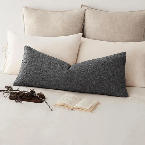Vista 64 de Foindtower Fundas de almohada decorativas con textura de boucle, fundas de almohada sólidas, neutrales, suaves y acogedoras para silla, sofá