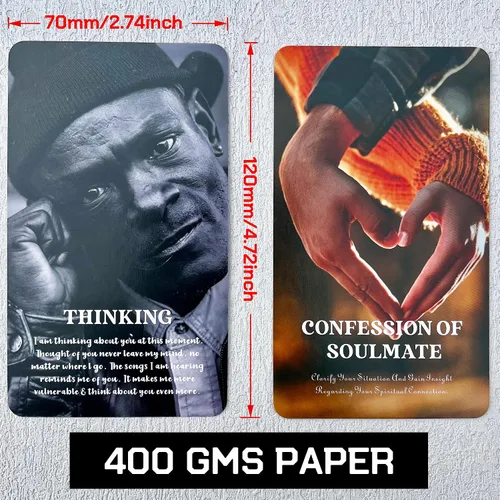 Vista 3 de GZXINKE Confesión de cartas Oracle de alma gemela, Baraja de oráculo de amor negro afroamericano, Situación kármica del alma gemela de la llama