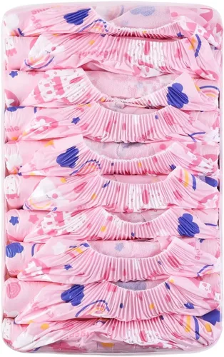 Vista 5 de Landofgenie Pañales para adultos, ropa interior con estampado rosa para incontinencia, pañales grandes con pestañas, 10 piezas