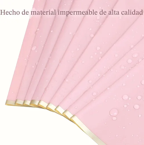 Vista 3 de Gloreyan 20 hojas de papel de regalo de flores con borde dorado, ramo de floristería, ramo de flores frescas, envoltura impermeable, caja de regalo