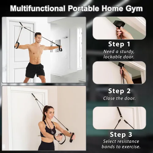 Vista 4 de BBTOPS Kit de barra de pilates con bandas de resistencia, barra de ejercicio de equipo de pilates con rodillo de abdominales para entrenamiento