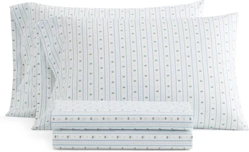 Vista 25 de Martha Stewart - Juego de sábanas de tamaño individual, sábanas refrescantes nítidas y entalladas con un tacto ligero de percal de algodón